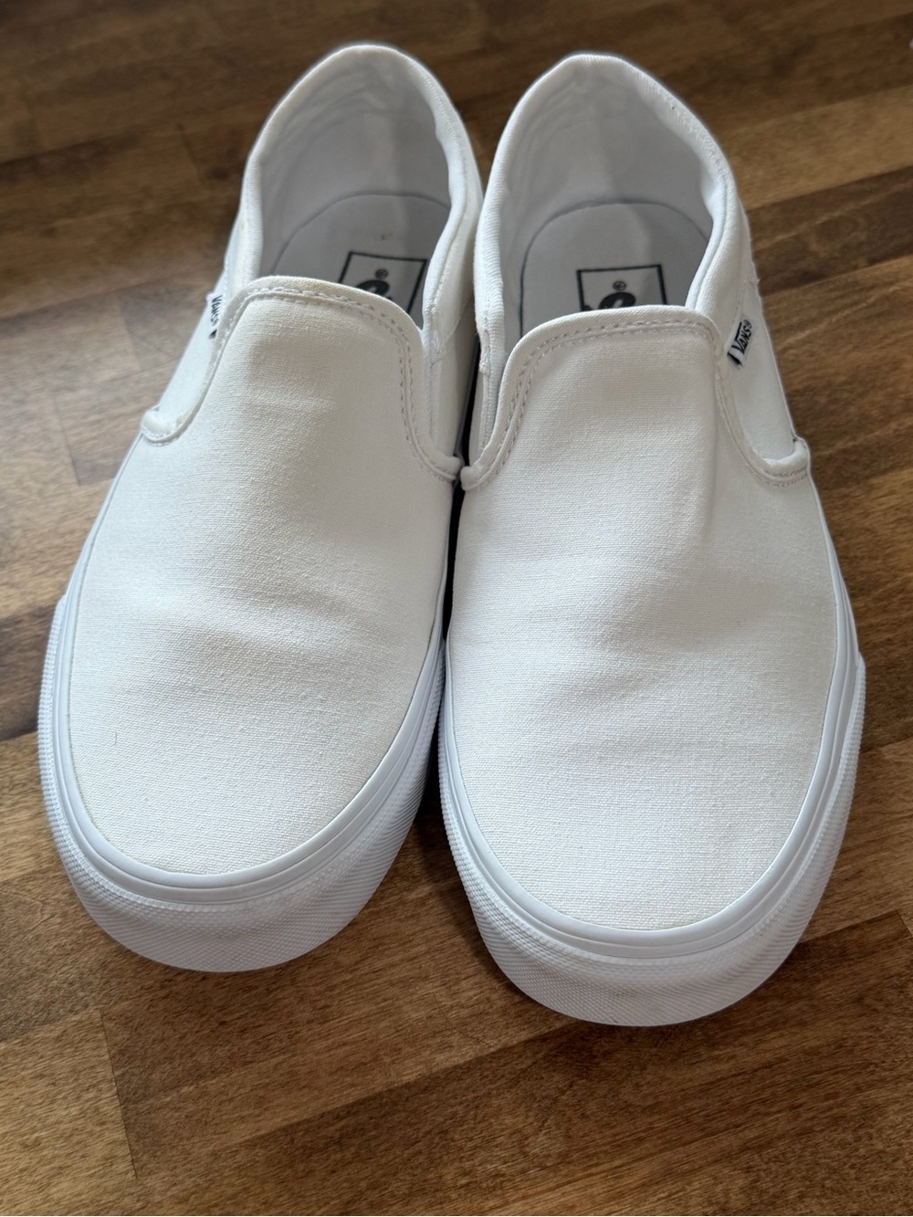 Vans White Canvas Slip-On Women's Loafers- video in listing